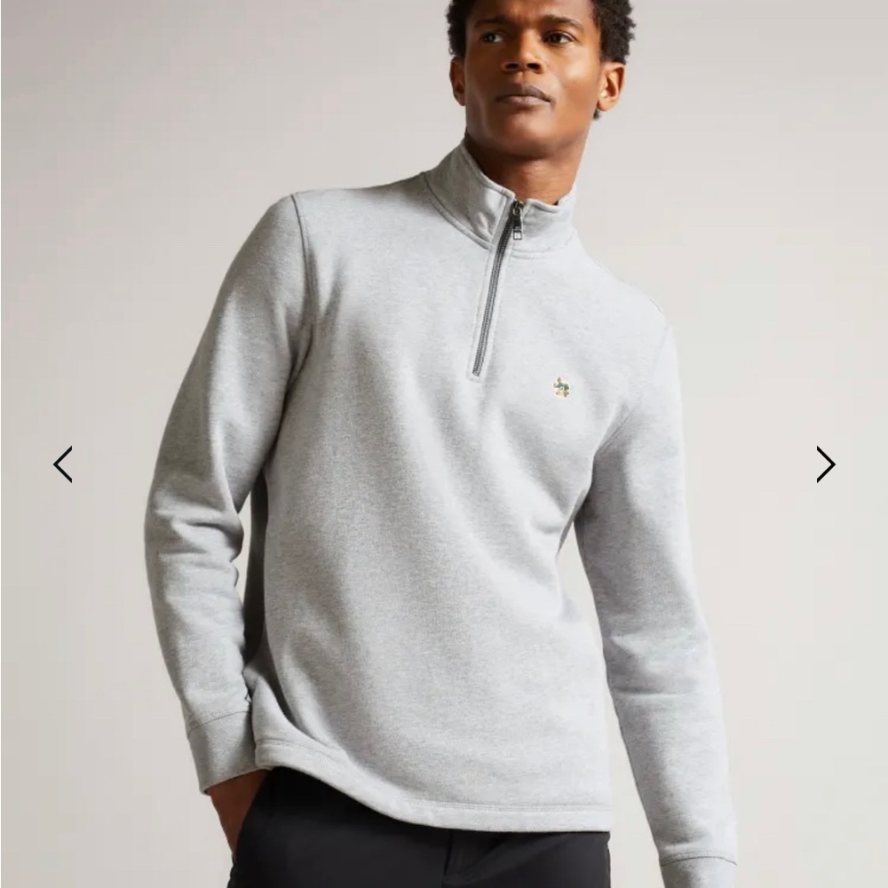 TED BAKER Kilbrn High Neck Sweatshirt light Grey Sz 6 (2XL)